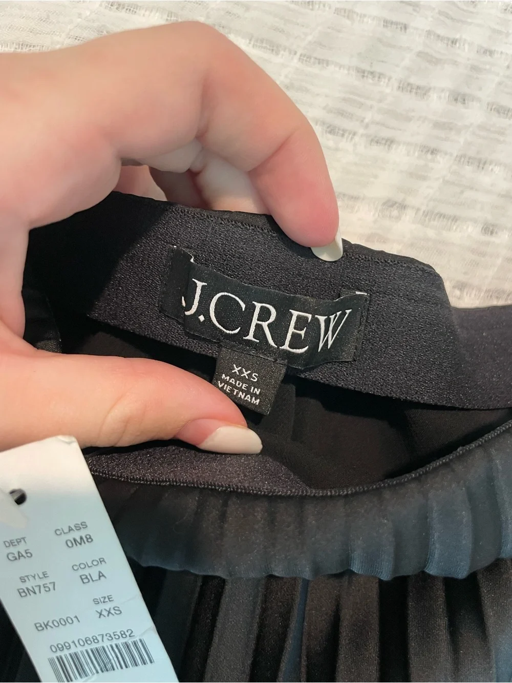 J. Crew Black Pleated Midi Skirt